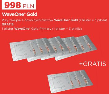 WaveOne Gold  / uzup. 4 x 3 szt. (dowolne rozmiary) + GRATIS: 1 x Wave OneGold Primary 3 szt.